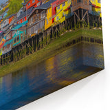 Colorful Santiago Wall Art – Chile Scenic Prints & Vibrant Waterfront Homes