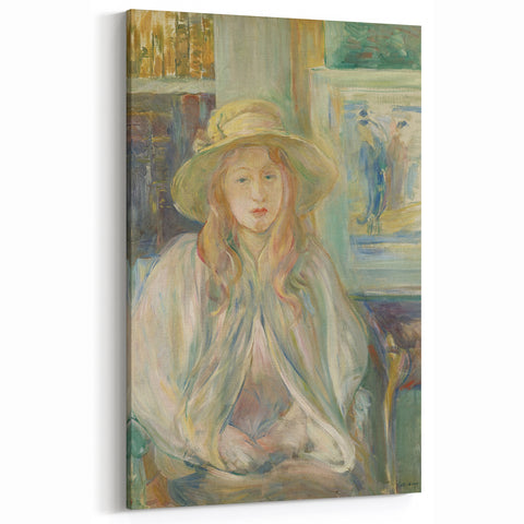 Berthe Morisot Art - Woman in Hat Portrait - 19th Century Impressionist Art