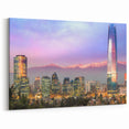 Chile Scenic Prints with Sunset Cityscape & Andes - Santiago Wall Art