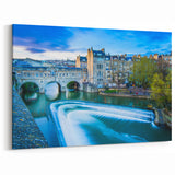 Bath England Photography - Pulteney Bridge and Weir Scenic Canvas