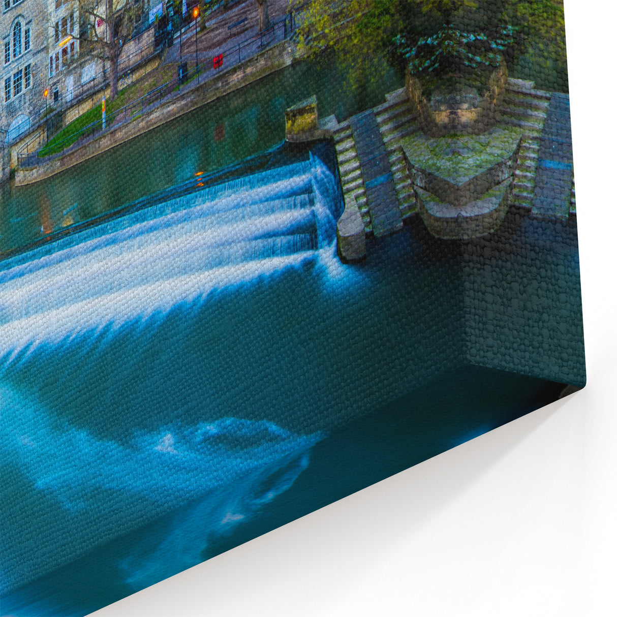 Bath England Photography - Pulteney Bridge and Weir Scenic Canvas