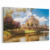 Bath Cityscape Canvas - Historic Architecture and Riverbank Scenic Art
