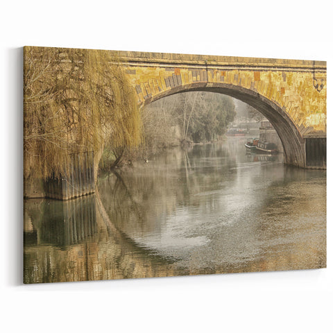 Bath Landscape Pictures - Tranquil River and Historic Bridge Wall Art