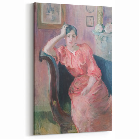 Berthe Morisot Art - Woman in Pink Dress - 19th Century Impressionist