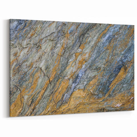 Natural Elements Wall Art: Nature Closeups Canvas Print - Veined Stone Pattern