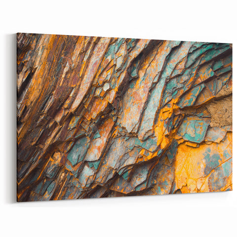 Natural Elements Wall Art: Nature Closeups Canvas Print - Layered Stone Texture