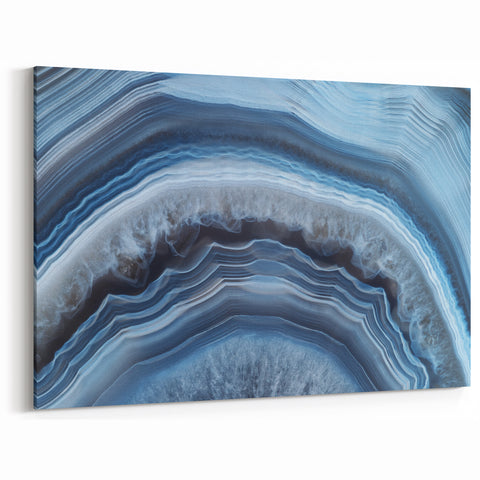 Natural Elements Wall Art: Nature Closeups Canvas Print - Blue Layered Stone