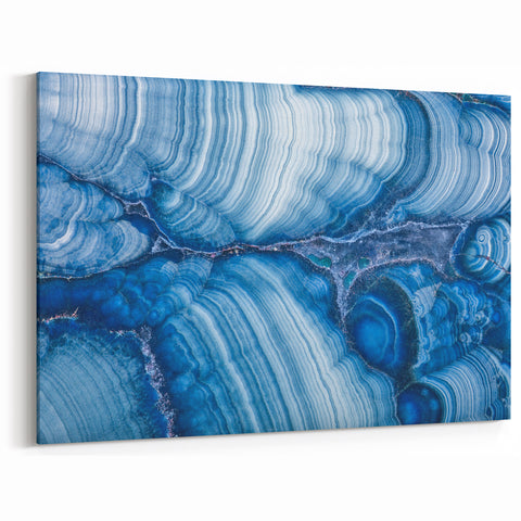 Natural Elements Wall Art | Blue Abstract Nature Close-Up Canvas Print