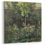 Camille Pissarro Art - Garden with Roses | Impressionist Nature Prints