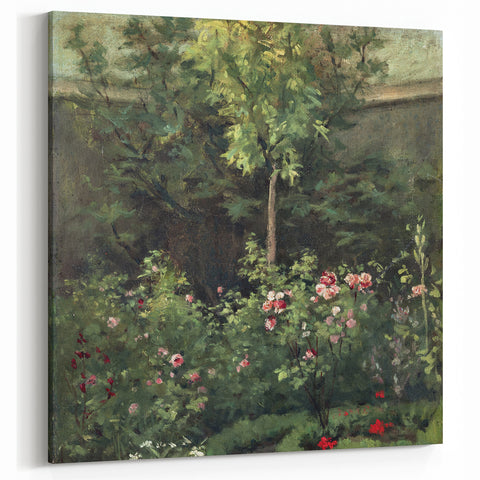 Camille Pissarro Art - Garden with Roses | Impressionist Nature Prints