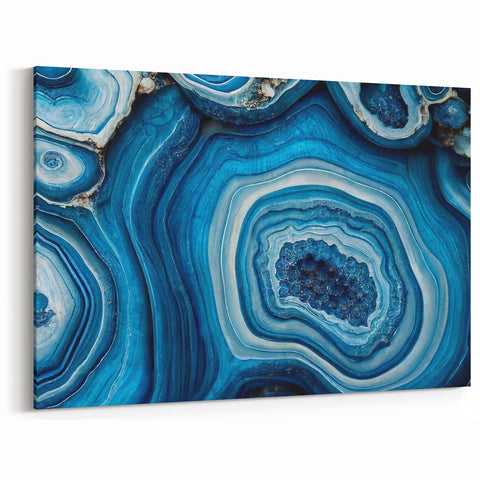 Natural Elements Wall Art | Blue Geode Close-Up Canvas Print