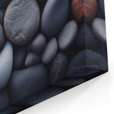Natural Elements Wall Art | Smooth River Pebbles Close-Up Canvas Print