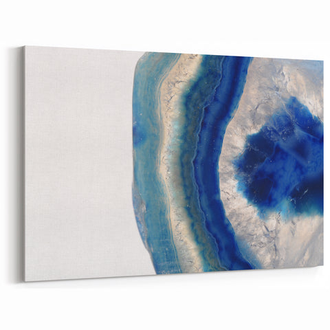 Natural Elements Wall Art | Blue Gemstone Geode Close-Up Canvas Print