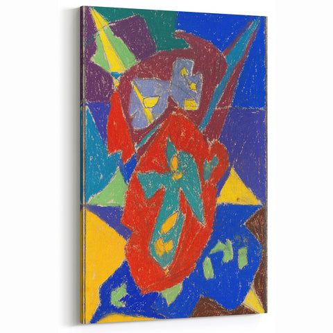 Adolf Hölzel Art: Bold Geometric Avant-Garde Abstract Print in Vibrant Colors