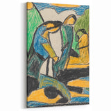 Adolf Hölzel Art: Expressive Avant-Garde Abstract Line Drawing Print