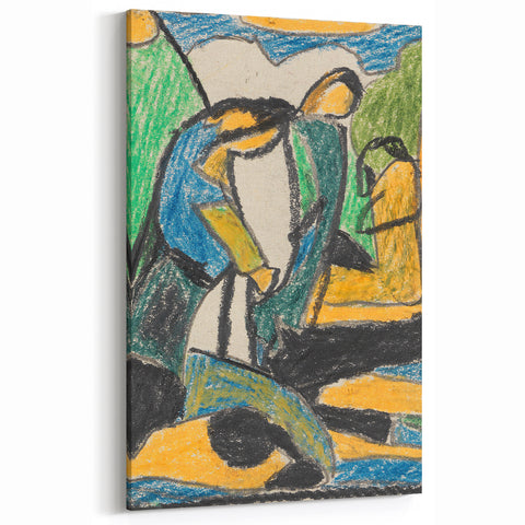 Adolf Hölzel Art: Expressive Avant-Garde Abstract Line Drawing Print