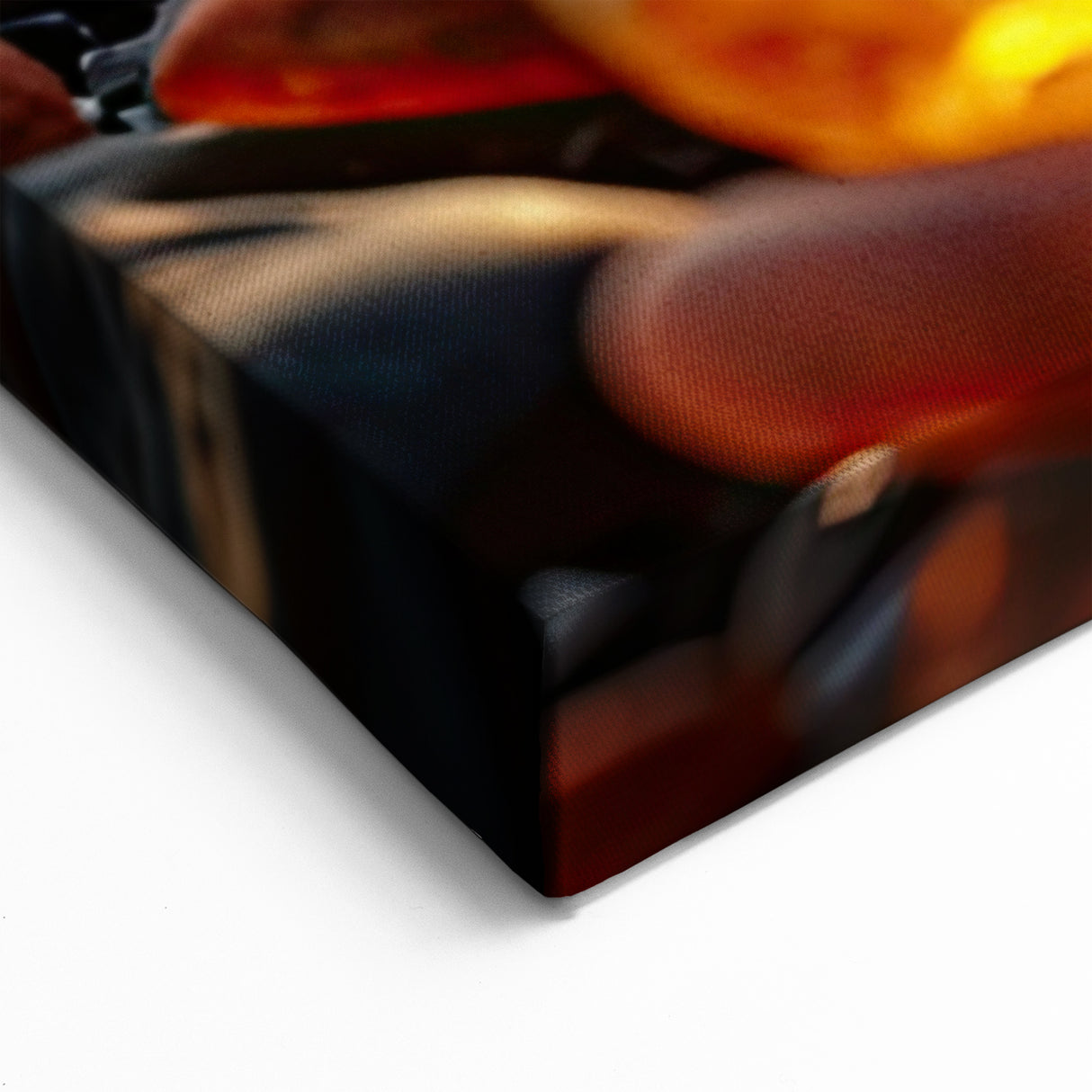 Natural Elements Wall Art | Beach Glass & Pebbles Sunset Close-Up Canvas Print