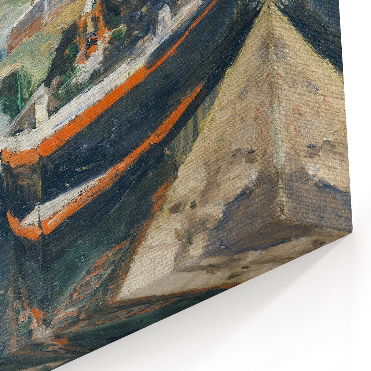 Camille Pissarro Art - Boats at the Riverbank | Pissarro Canvas Print