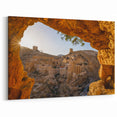 Jerusalem Cityscape Canvas - Sunrise Over Desert Monastery Scenic View