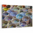 Jerusalem Framed Art - Colorful Ceramic Bowl Market Display Print