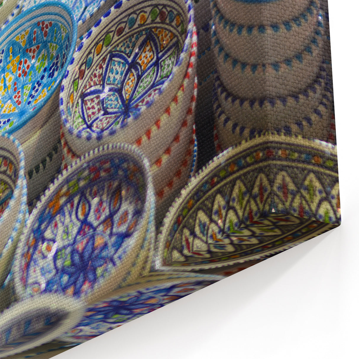 Jerusalem Framed Art - Colorful Ceramic Bowl Market Display Print