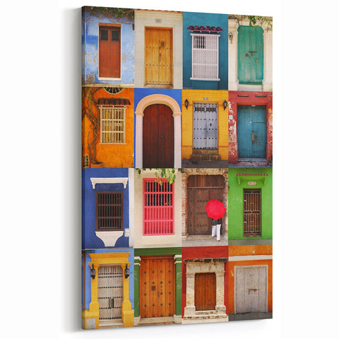 Colombia Wall Art - Vibrant Colombian Scenery Doors South America Decor