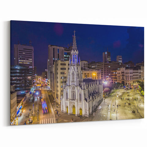 Bogotá Cityscape Wall Art - Night View of Colombia South America Decor