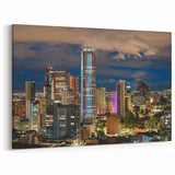 Framed Colombia Art - Bogotá Night Skyline South America Cityscape Decor