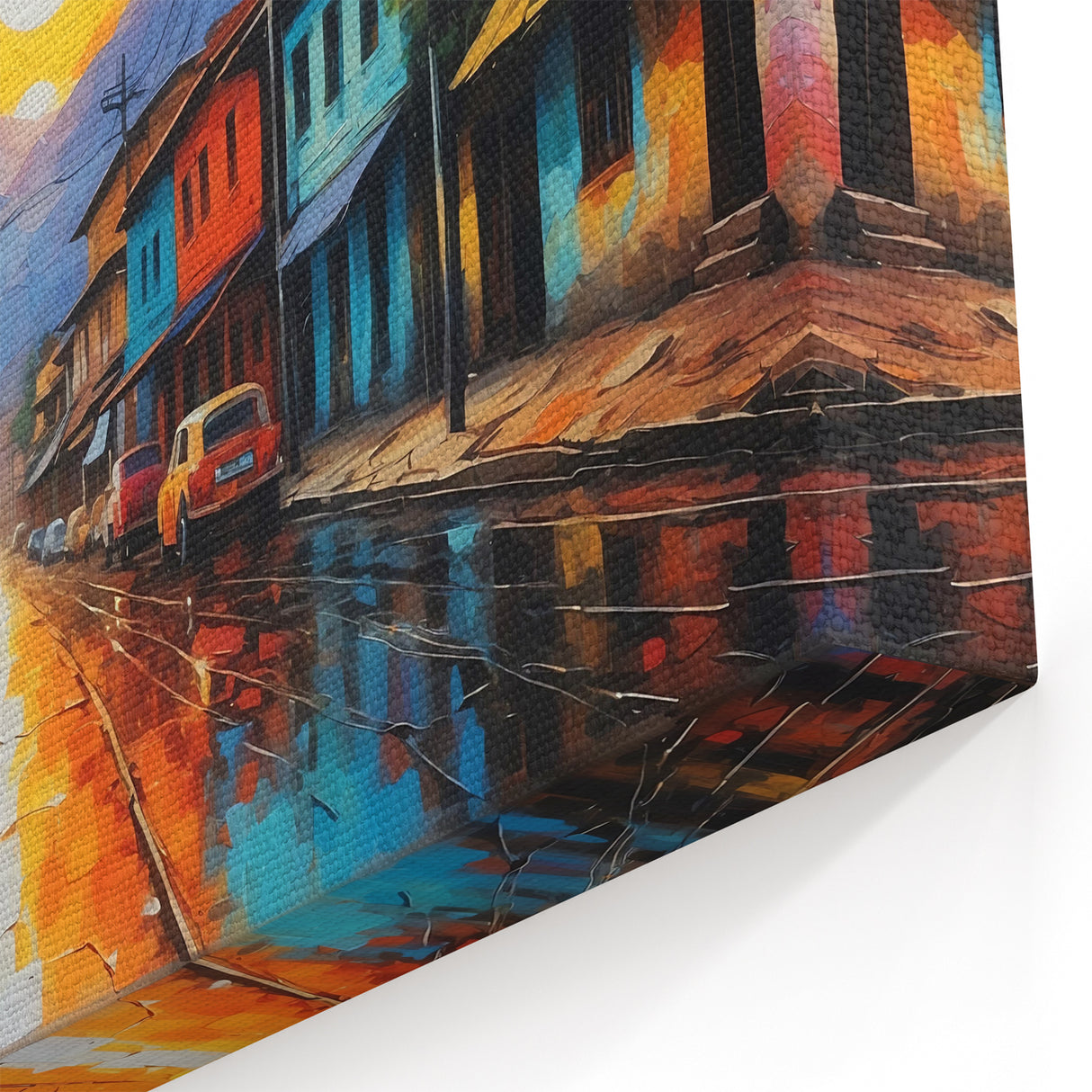 Colombian Street Art - Vibrant Cityscape Sunset Canvas South America Decor