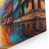 Colombian Street Art - Vibrant Cityscape Sunset Canvas South America Decor