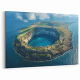 Galapagos Scenic Prints - Volcanic Crater Aerial View Ecuador Art