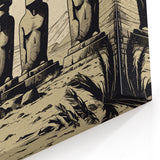 Unique Easter Island Canvas Art - Moai Sculpture Illustration Print