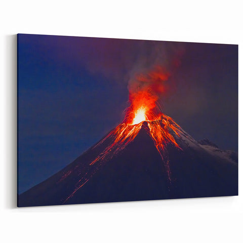 Ecuador Wall Art - Erupting Volcano Landscape Ecuadorian Scenery Canvas
