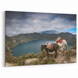 Ecuador Landscape Prints - Quilotoa Lake Scenic View South American Decor