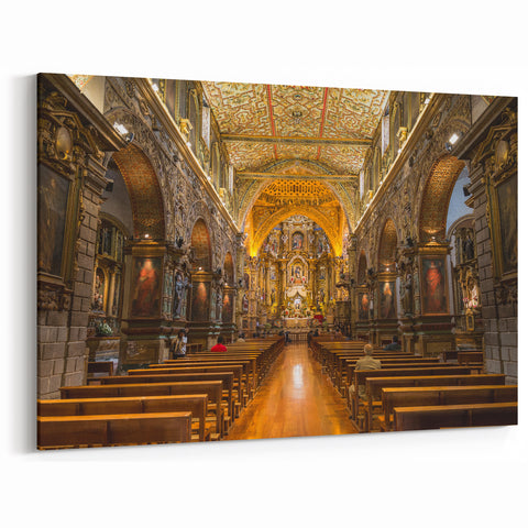South American Wall Decor - Historic Quito Church Interior Photography