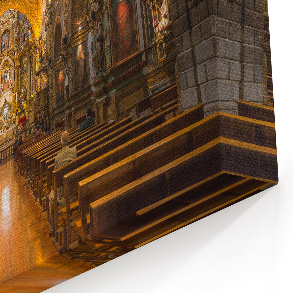 South American Wall Decor - Historic Quito Church Interior Photography