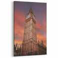Westminster Clock Tower Art - Iconic Big Ben with Fiery Sunset Canvas