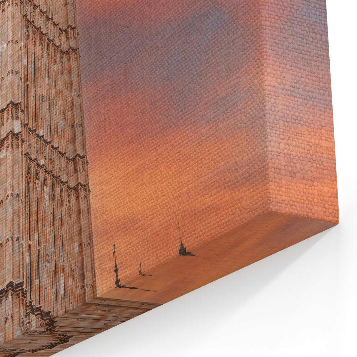 Westminster Clock Tower Art - Iconic Big Ben with Fiery Sunset Canvas