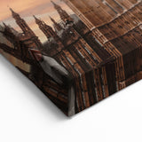 Westminster Clock Tower Art - Iconic Big Ben with Fiery Sunset Canvas