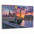 Big Ben Canvas Prints - Westminster Bridge at Sunset with Iconic Glow
