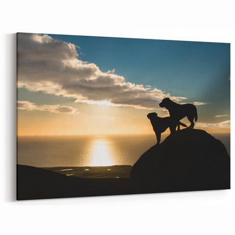 Cumbria Photography - Silhouette Dogs at Sunset