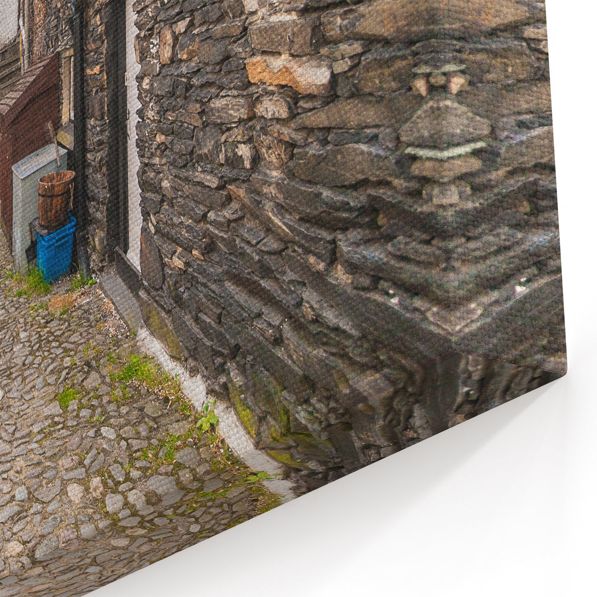 Cumbria Prints - Quaint Village Street with Flowers