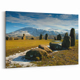 Cumbria Wall Art - Ancient Stone Circle in Snow-Capped Lake District