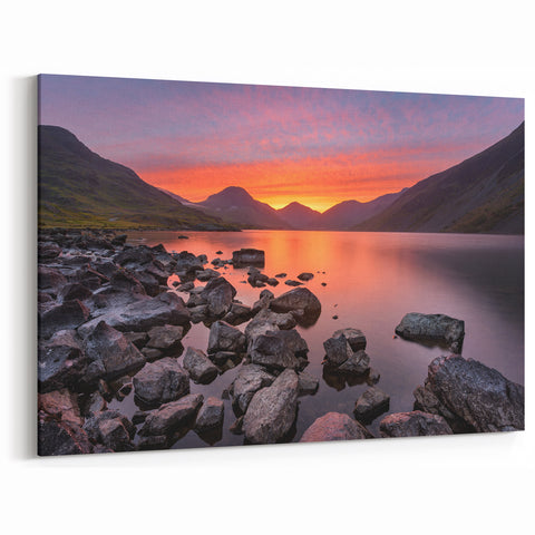Cumbria Wall Art - Vibrant Sunset Over Wast Water in Lake District