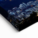 Quito Cityscape Art - Night View with Cotopaxi Volcano Ecuador Decor