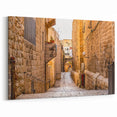 Jerusalem Cityscape Canvas - Sunlit Alleyway in Old City Wall Art