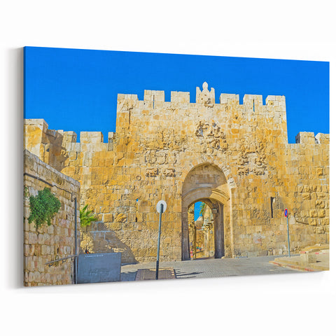 Jerusalem Skyline Print - Historic City Gate Architecture Wall Art