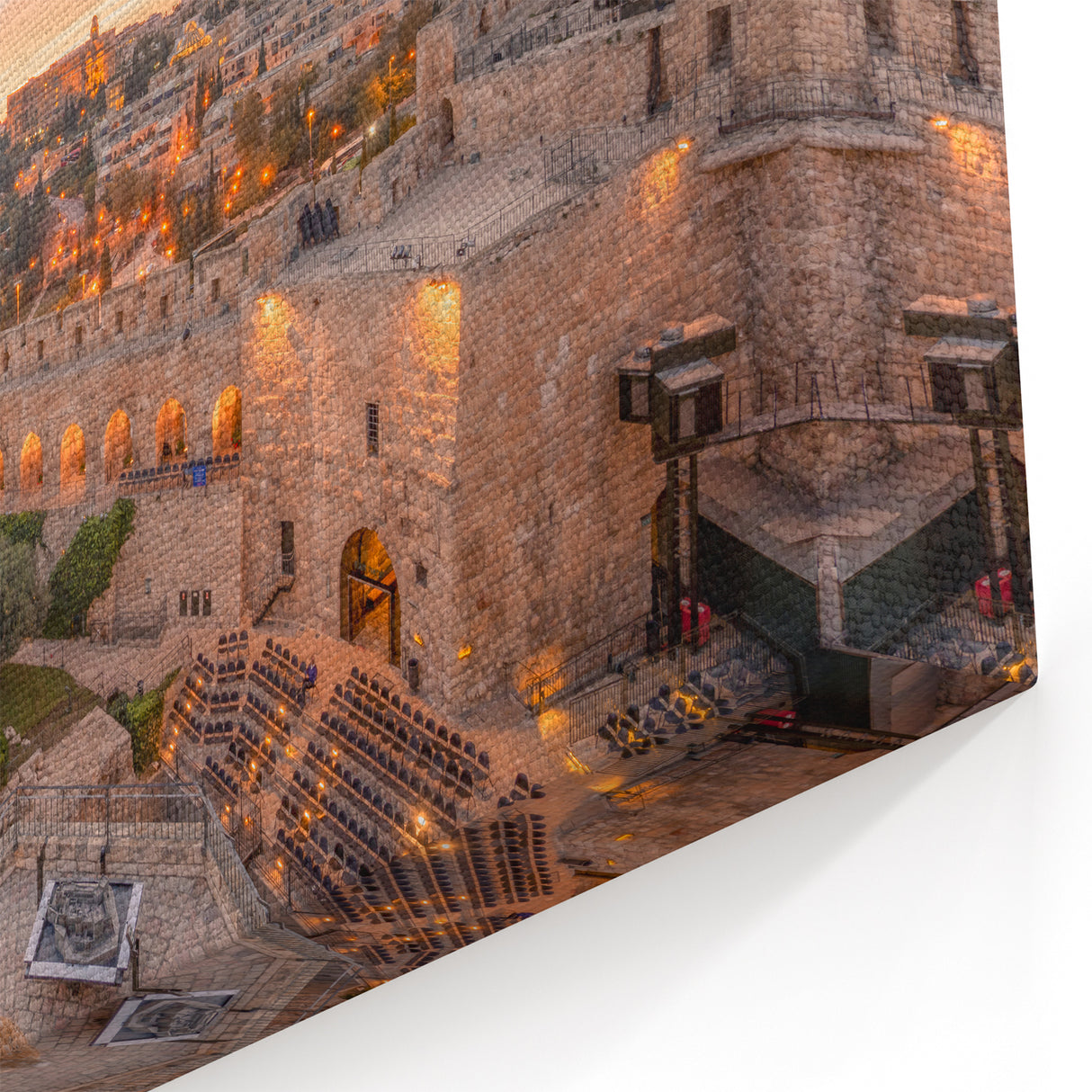 Jerusalem Panoramic Art - Tower of David at Sunset Cityscape Print