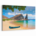 Galapagos Beach with Canoe - Framed Scenic Photography Art & Canvas Print