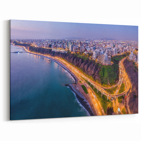 Peru Wall Art - Lima Cityscape Coastal View Andean Mountains Wall Decor